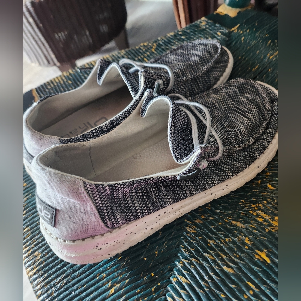 Hey Dude Ladies Wendy Sox Dark Gray Casual Slip On Shoes - Picture 9 of 10